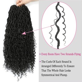SOKU Goddess Crochet Hooks for Hair Pre Curly River False Loces Wavy with Curly Hair Ends 5 Packs 45cm Soft Bouncy Dreadlocks Crochet Hooks Hair Extensions Synthetic Hair Extensions