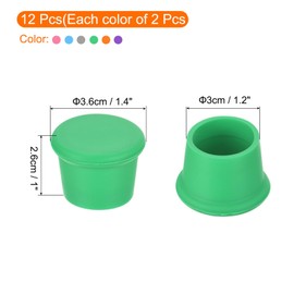 MECCANIXITY 1 Set Silicone Wine Stoppers Airtight Seal Reusable Wine Corks 6 Multicolor Each 2 Color Rubber Bottle for Parties Home Kitchen Accessory Beverage Storage