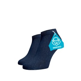 BENAMI Socks made of merino wool from a special mountain sheep breed of the highest quality, functional, anti-allergic, hydrophilic with high absorption capacity, Merino Fine Ankle Socks - Blue, 35