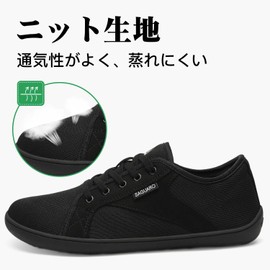 SAGUARO Barefoot Shoes, DuckStride Wide, Lightweight, Minimalist Shoes, Breathable, Anti-Slip, Barefoot Casual Shoes, Unisex, Black