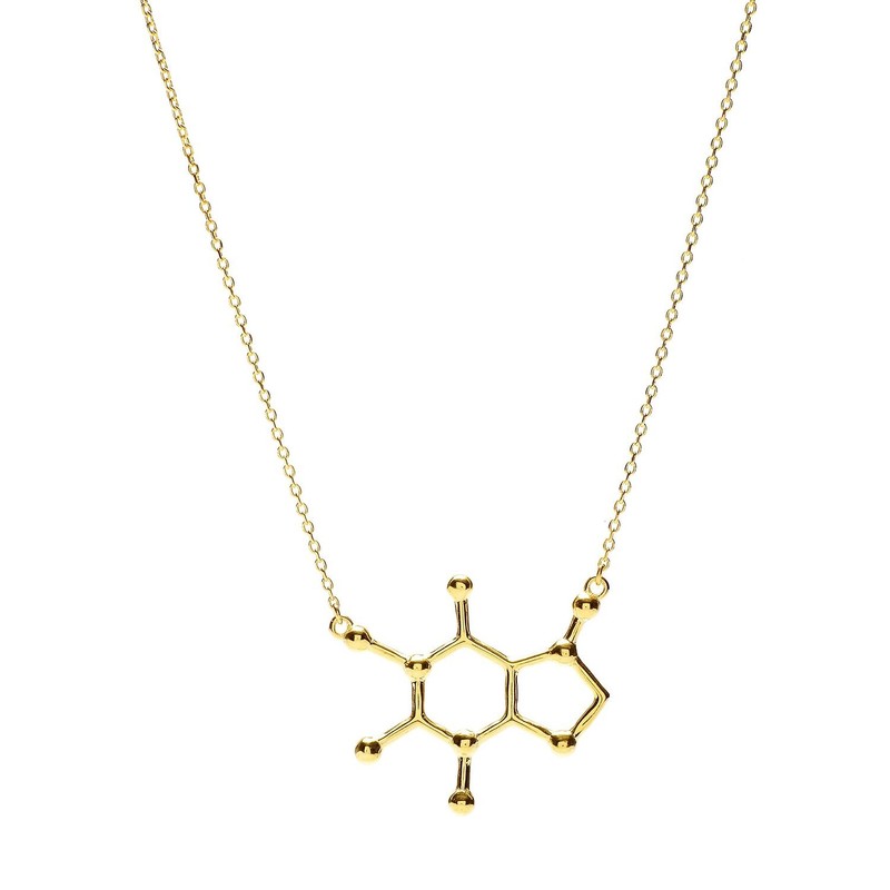 Serebra Jewelry (SJ) Caffeine Molecule Pendant with Necklace | All