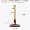32''Cat Scratching Post, Natural Sisal Cat Scratcher with Toy &