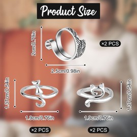 Pack of 6 Crochet Ring, 3 Styles Adjustable Crochet Ring Crochet Finger Ring Crochet Guide Ring Yarn Guide Finger Holder for Crochet Hand Knitting Tools