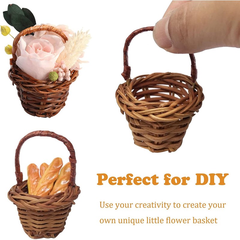 LATRAT Pack of 10 Braided Flower Basket, Fruit Basket, Cable