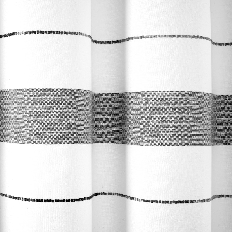 Lush Decor Chic Stripe Yarn Dyed Cotton Blend Shower Curtain