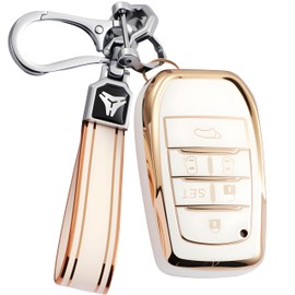 Alphard Vellfire 40 Series Noah New Model Voxy 90 Series Sienta Toyota Smart Key Case Key Cover Stylish Scratch Resistant Alphard Key Holder, white/gold