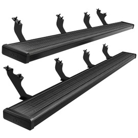 TAC Spear Running Boards Compatible with 2022-2024 Toyota Tundra CrewMax 6" Side Step Rail Nerf Bar Truck Accessories Aluminum Texture Black Width Body and Soft Top Lightweight 2Pcs