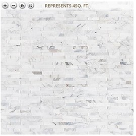 Tenedos Calacatta Cressa (Calacatta Marbella) Peel and Stick 12 in. x 12 in. x 6 mm Honed 3D Marble Mosaic Tile