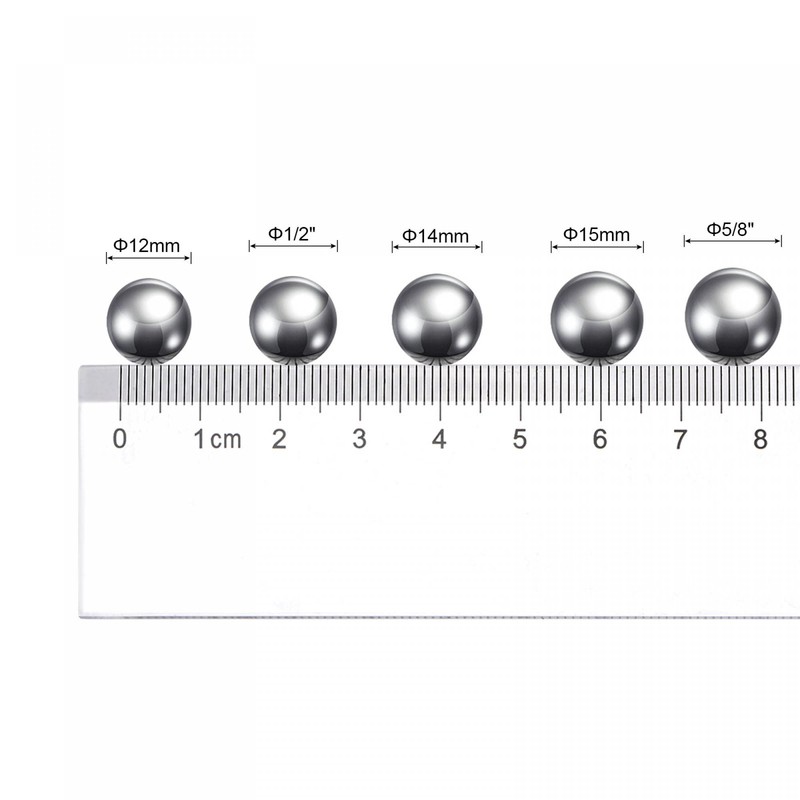 sourcing map 50pcs 14mm Carbon Steel Bearing Balls Precision Polished