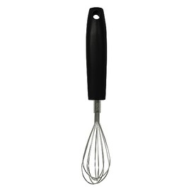 Fackelmann INITIAL Mini Egg Whisk Stainless Steel with PP Plastic Handle, 22cm, Silver, Black