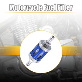 X AUTOHAUX Blue Fuel Filters Engine Inline Gas Fuel Line Filter for Motorbike