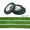 6 Rolls of Flower Ribbon, Dark Green, Floral Pattern, 12mm