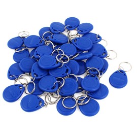 40Pcs Blue EM4100 125Khz RFID Proximity ID Card Token Tag Key Ring