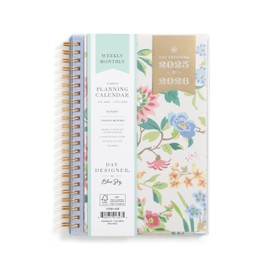 Blue Sky Day Designer 2025-2026 Weekly and Monthly Academic Year Planner Calendar, July 2025 - June 2026, 5" x 8", Flexible Cover, Laminated Tabs, Storage Pocket, Includes Stickers, Climbing Floral Blush