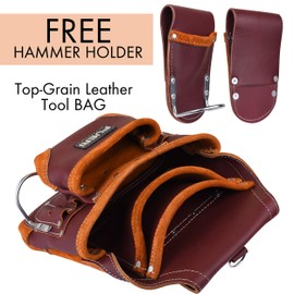 FUERI Leather Tool Pouches Bags Hammer Holsters for Men Construction Carpenters Electricians Framers Garden Women Workers