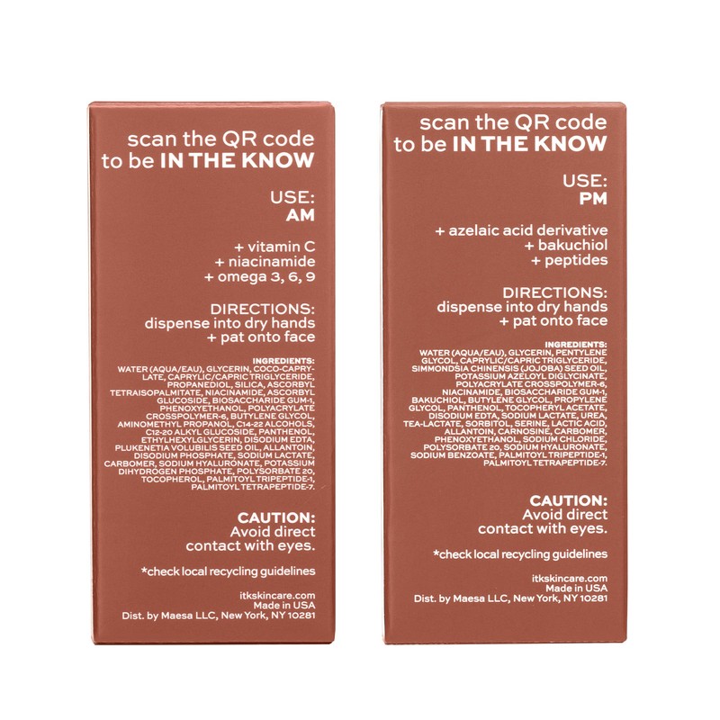 ITK Skincare 2-Part Face Serum Set for Brightening Skin, Correcting