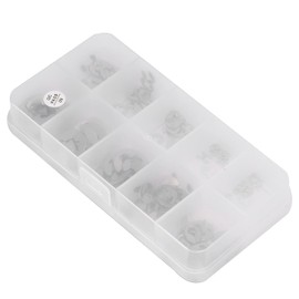 Naroote E Clips Assortment Kit, Snap Ring Kit 120Pcs E Clamp/Holder Washer Stainless Steel External Retaining Ring Circlip Assortment Kit 1.5mm‑10mm