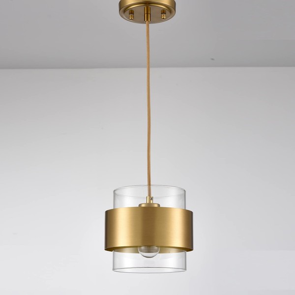 CLAXY Modern Brass Kitchen Pendant Light Height Adjustable Pendant Light