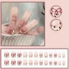 YoYoee Short Square Press on Nails French False Nails Cute