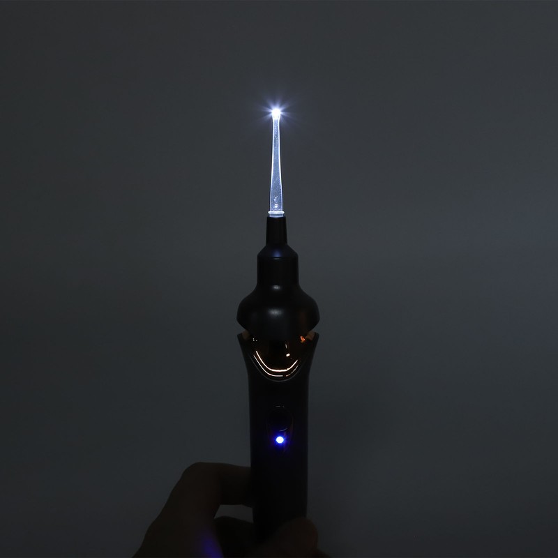 Electric Earwax Removal Kit Soft Ear Pick Heads Bright Lighting