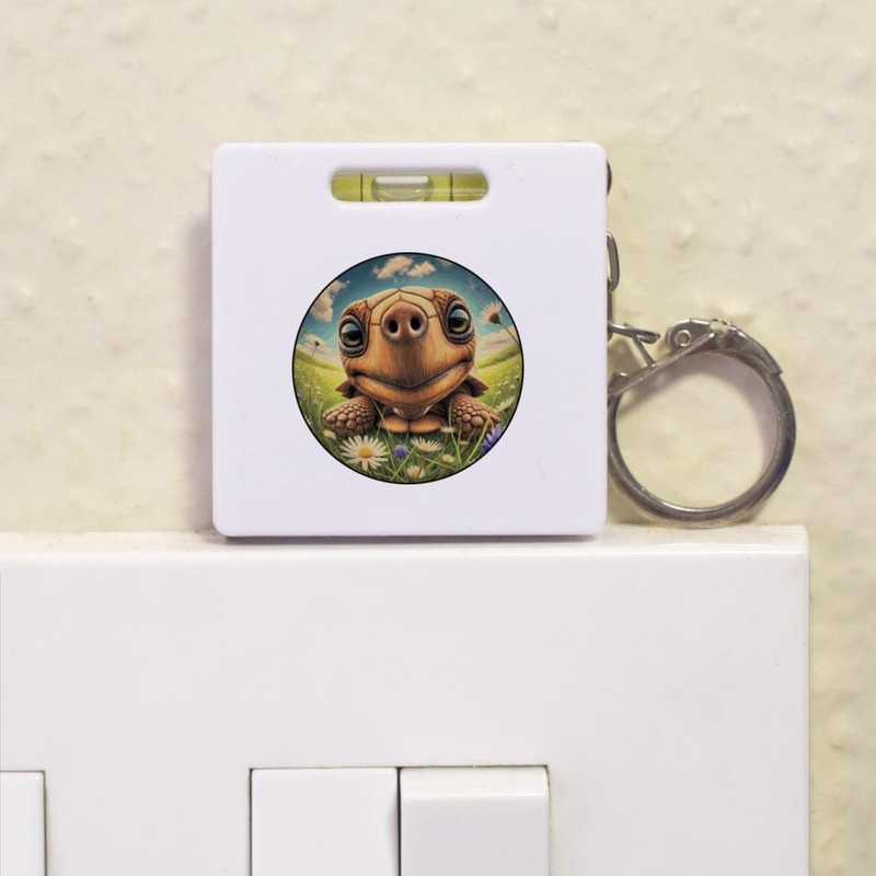 'Smiling Tortoise' Keyring Tape Measure/Spirit Level Tool (KM00041692)