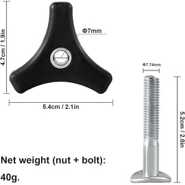 LALOCAPEYO 4 Sets Triangle Handle Knob Nut Screw Bolt Set Knob Handle Screw Fan Accessories for Lawn Mower Machine Lawn Mower Handle Bolts T-Handle Nut Screw Bolts Triangular