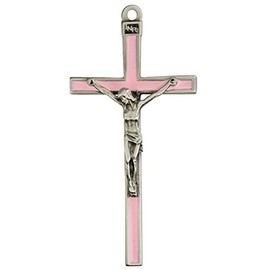 CatholicStore Children's Wall Crucifix with Pink Epoxy, 5" Tall mcv-73-35
