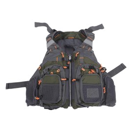 Strap Fishing Vest Adjustable for Men Women for Fly Bass Fishing Outdoor Activities Multiple Zippered Pockets Breathable Green