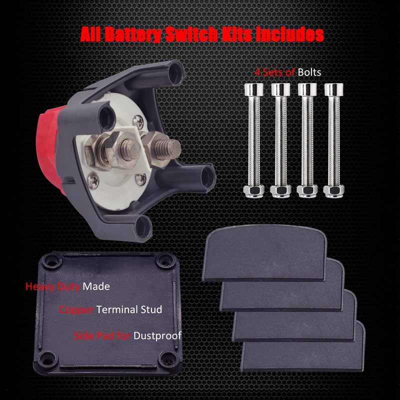 Ampper Battery Disconnect Switch 12V - 48V, Marine Battery Switch