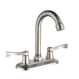 SOLVEX - Mezcladora Para Lavabo de Baño, Grifo para Baño Flexible,Llaves Lavabo Baño,2 Manijas para Grifo de Lavabo,Llave Mezcladora para Baño,Grifo Lavabo,Níquel Cepillado,SP-40008-2