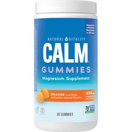 Natural Vitality, Suplemento de citrato de magnesio, gomitas calmantes naranja 60 unidades