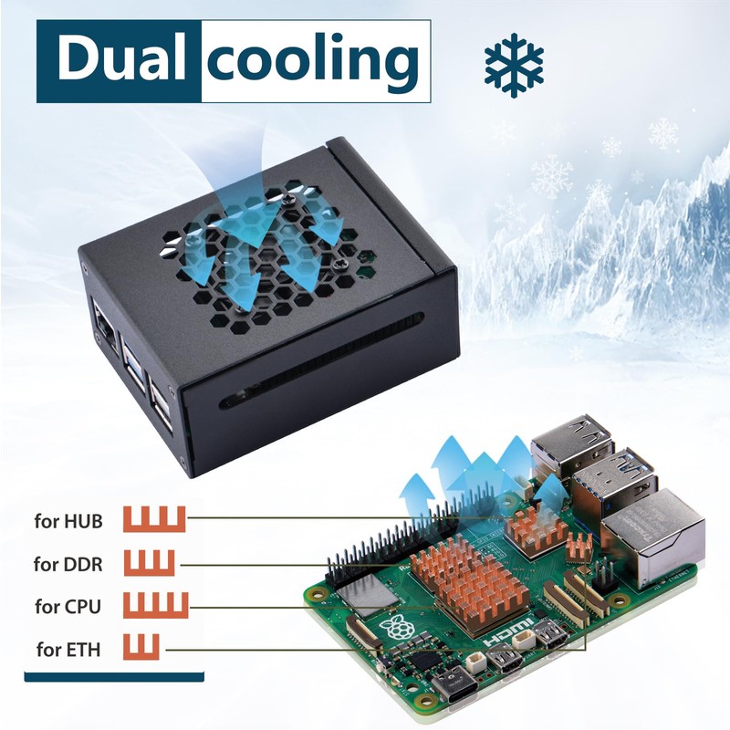 GeeekPi Raspberry Pi 5 Metal Case with Fan, Cooling Fan
