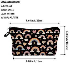 Livel lhood Rainbow Makeup Bag Cute Small Makeup Organizer Bag Travel Toiletry Zipper Pouch Cloud Rainbow Cosmetic Bag Gift for Women Girls
