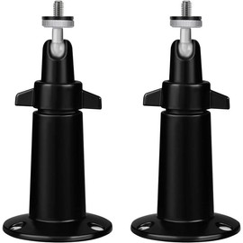 Smart Home Adjustable Indoor/Outdoor Metal Wall Mount (2 Pack) for Ring Stick Up Cam Wired/ & Indoor Cam, Arlo Pro/Pro 2/Pro 3/Pro 4/Ultra, Eufy Cam E / 2 / 2C, Wyze Pan v3, White - Color: Black