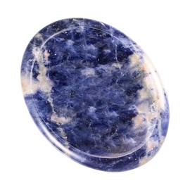 45mm Lapis Lazuli Worry Stone Crystals Gemstones, Oval Natural Healing Crystal Thumb Stones, Polished Palm Stone Reiki Balancing Energy Stone for Anxiety Stress Relief Reiki Healing Meditation Gifts
