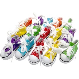 Mandarin Bird Toys 5606 Pk15 Sneaker Shredders by M&M - Mini Cotton Canvas Rubber Sole Aglet Lace Foot Toy, Easy to Stuff with Material, Perfect for Parrot Parrotlet Budgie Cockatiel African Grey