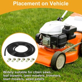 Partuto 1 Set Universal Petrol Fuel Line Gas Line Pipe Hose Plastic Black 4.92ft 1/9"ID 1/7"OD