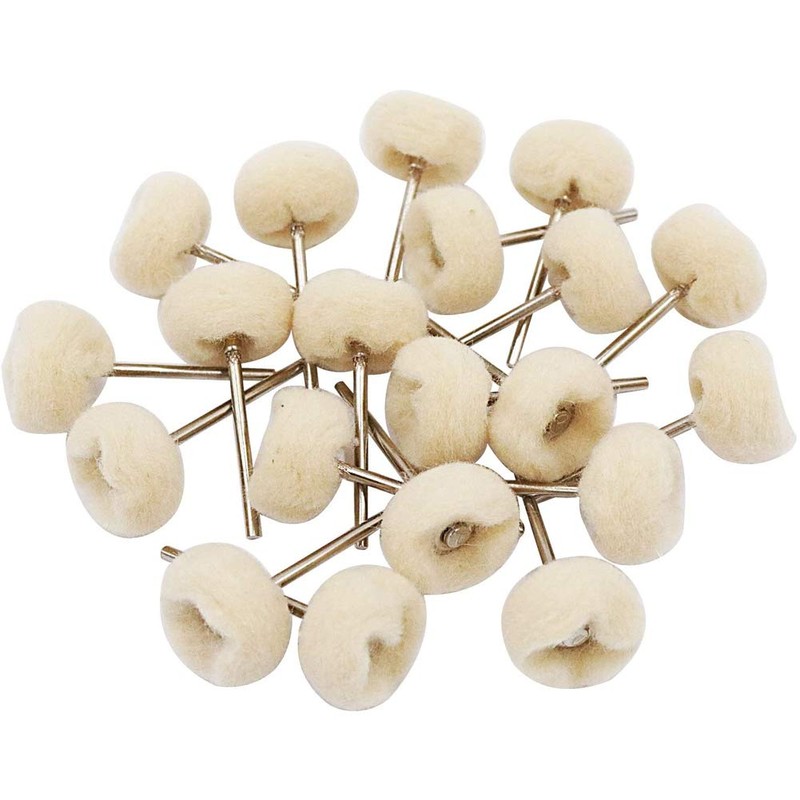 HIPOGT 100 Pcs Polishing Buffing Wheel Set Wool Felt Cotton