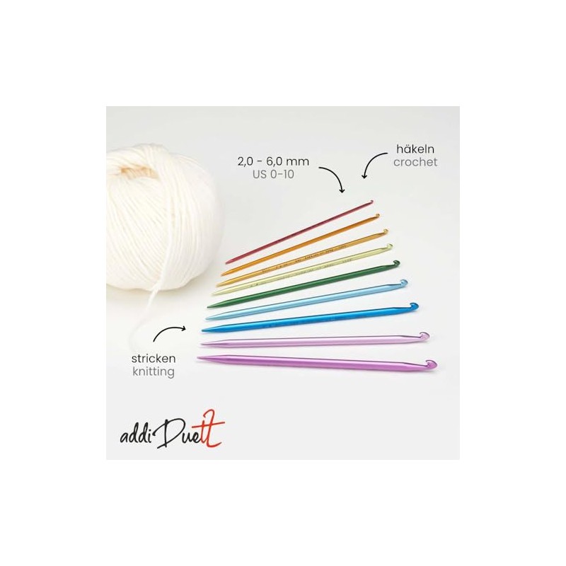 addi Duett Crochet Hooks with Needle Tip 5.50mm