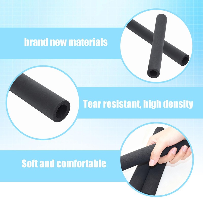4Pcs Curved Cane Handle Grip Replacement Black Thick Foam Grip