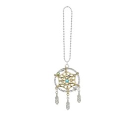 Ganz Dreamcatcher Car Charm, Zinc and Iron, 2 Inches Width, 2 Inches Height, Silver and Gold