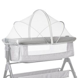 Liemuao Mosquito Net for Cribs, Universal Infant Mosquito Net with Zip, Baby Bed Tent Fine Mesh Fabric Mosquito Net for Indoor Outdoor (White, 65x110cm)