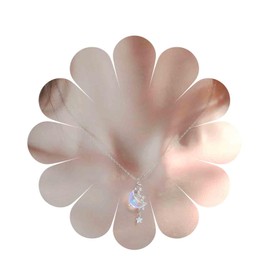 Inilbran Boho Moonstone Crescent Moon Choker Necklace Silver Opal Moonstone Crescent Moon Necklace Choker Vintage Crystal Star Pendant Necklace Sparkling CZ Star Necklace Jewellery for Women, Zinc