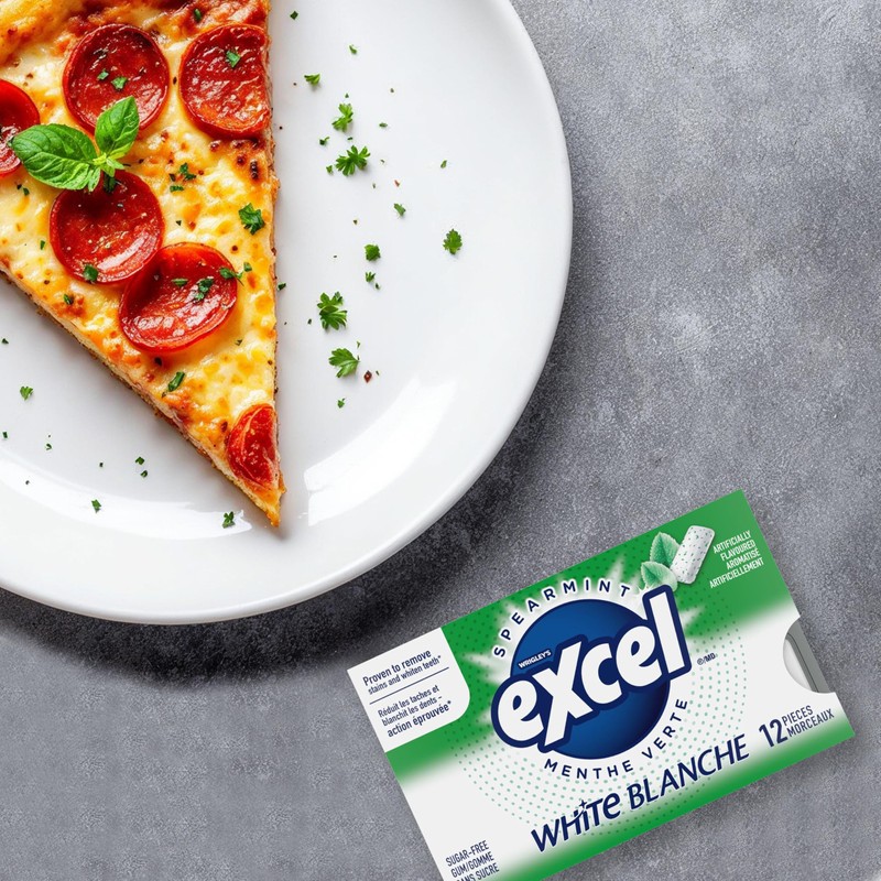 Excel White Sugar-Free Gum, Spearmint, 12 Count