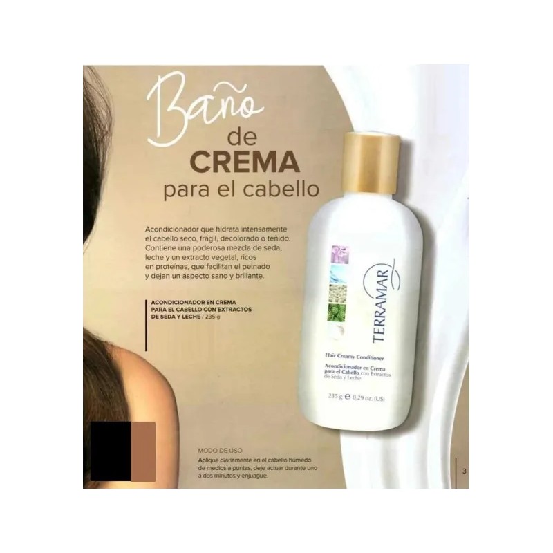 Acondicionador En Crema Para Cabello Con Seda Terramar 235g