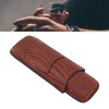 Cigar Case Holder Elegant Vintage Style Woven Pattern Leather Portable