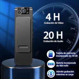Cámara Corporal 1080P con WiFi, 16GB Vídeo Tipo Grabadora de Vídeo Pluma