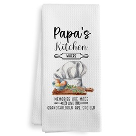 XNXLDYLH Best Great Papa Gifts Gift from Grandkids Grandson Granddaughter, Fathers Day Christmas Birthday Kitchen Gifts Gift for Papa, Papa's Kitchen Dish Hand Tea Towels, 16x24 Inch