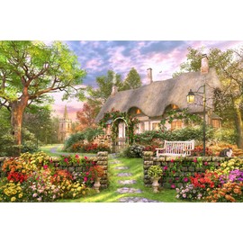 CHengQiSM 100 Pieces Jigsaw Puzzle Large Piece Cottage Puzzle Country House Kids & Adults Beginners Landscape Scenery Toys For Ages 6 Years Old Gift (45x35cm)