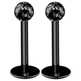 bodyjewellery 2pcs 16g Marilyn Monroe Piercing Black titanium G23 Helix Tragus Rings Conch Lip Stud Spider Bites Stud Cartilage B2ICJ